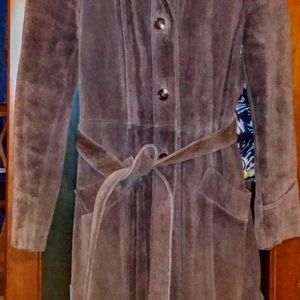 100% leather trench coat